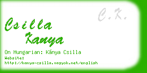 csilla kanya business card